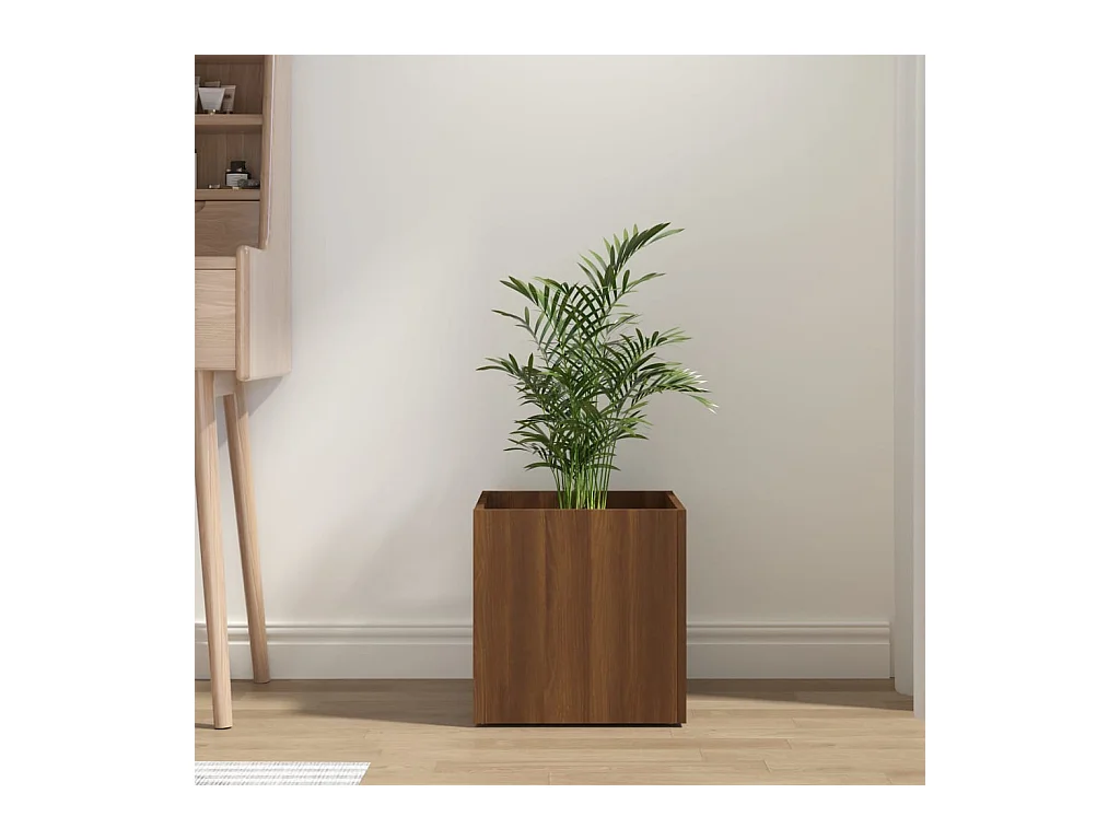 Jardinière Chêne marron 40x40x40 cm Bois d'ingénierie
