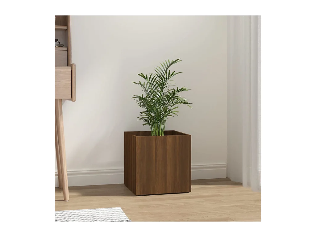 Jardinière Chêne marron 40x40x40 cm Bois d'ingénierie