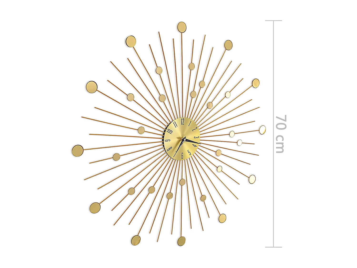 Horloge murale Métal 70 cm Doré