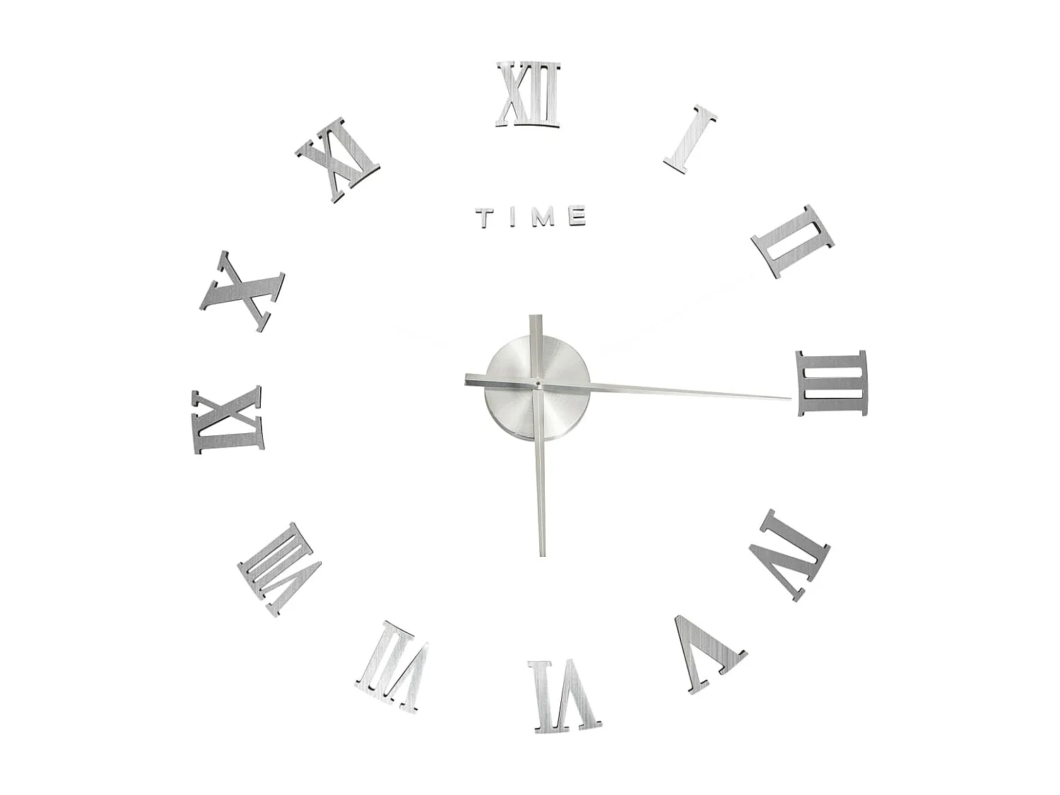 Reloj de pared 3D Diseño moderno Plata 100 cm XXL