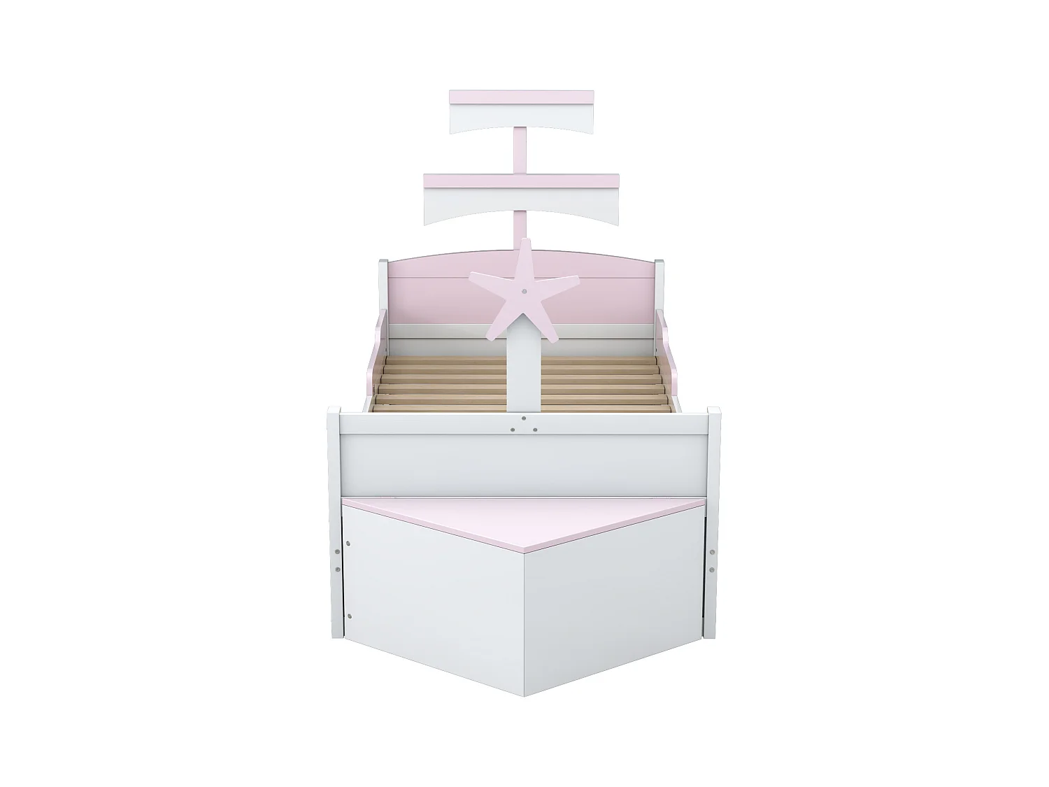 Kinderbed 90x200 cm bootvorm, uitschuifbed, geïntegreerde opbergkast, hout, roze (248,6x94,5x132 cm)