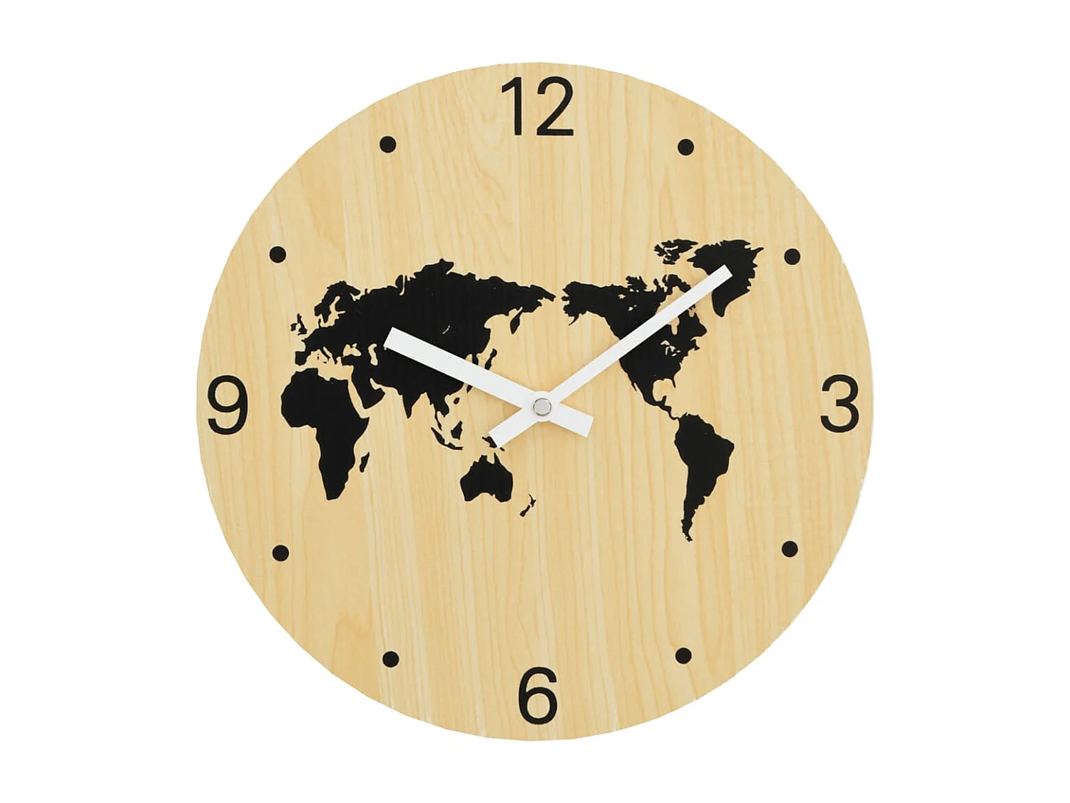Reloj de pared amarillo y negro Ø30 cm madera de ingeniería