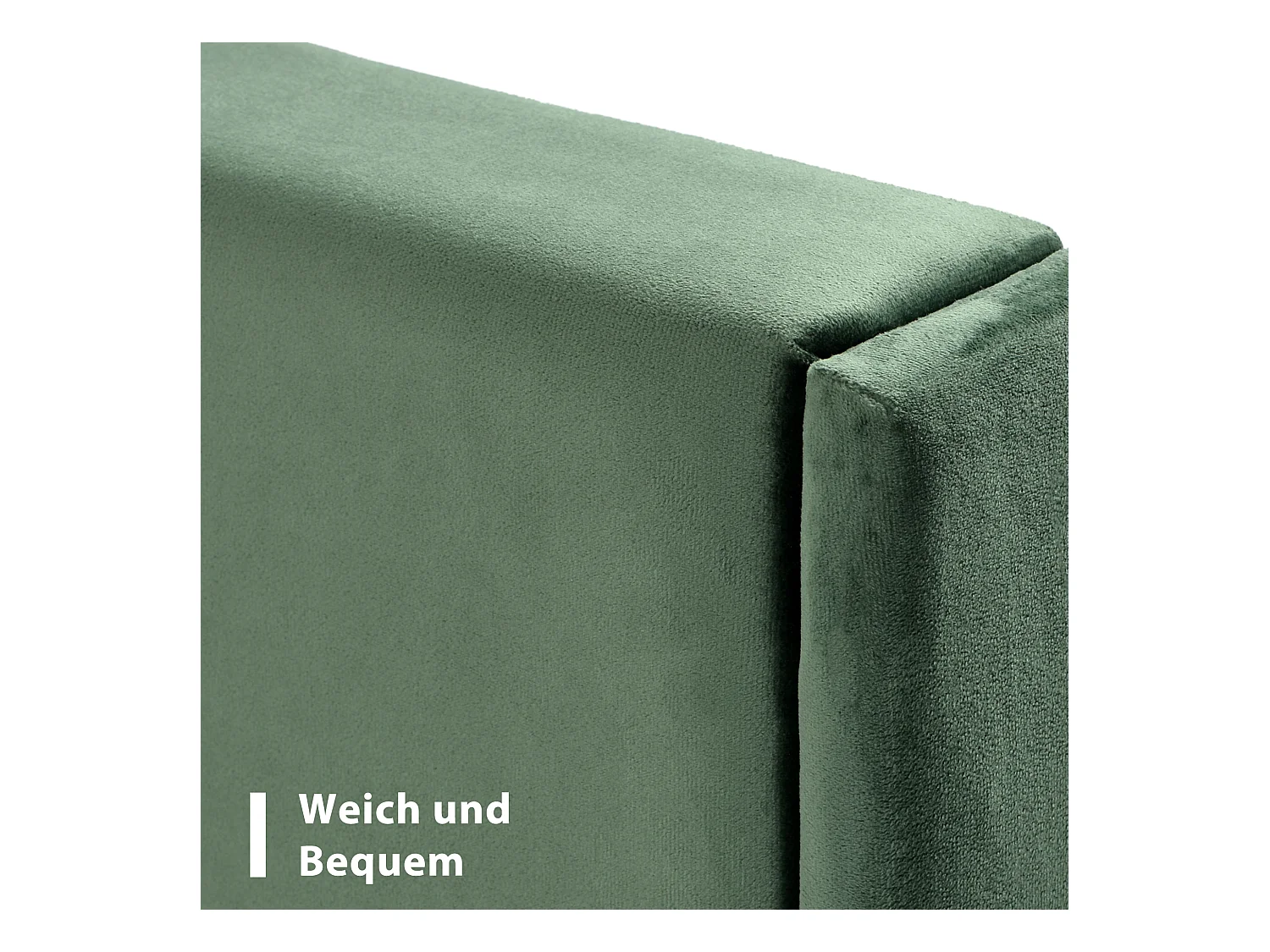 Lit tapissé avec tête de lit rembourrée, cadre en velours vert foncé, 90x200cm (90x200x111cm)