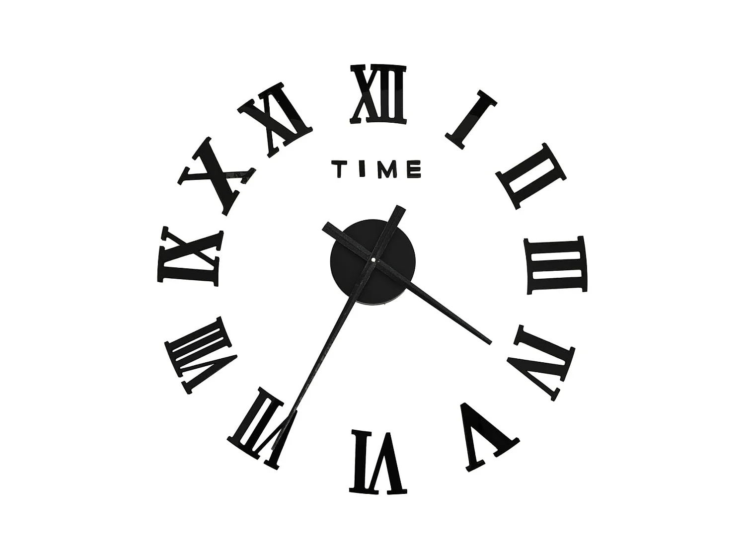 Orologio da parete 3D Design moderno Nero 100 cm XXL