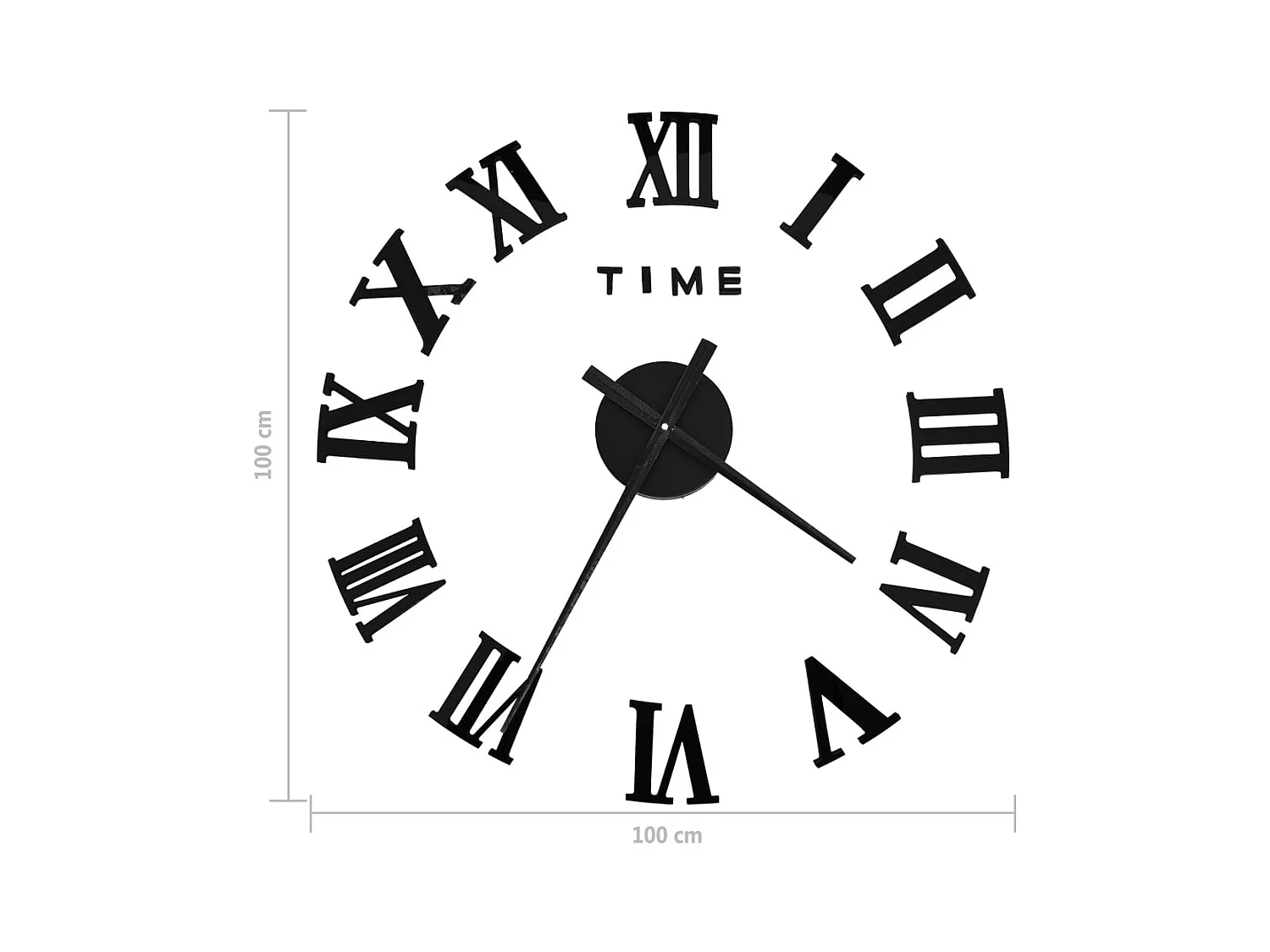 Orologio da parete 3D Design moderno Nero 100 cm XXL