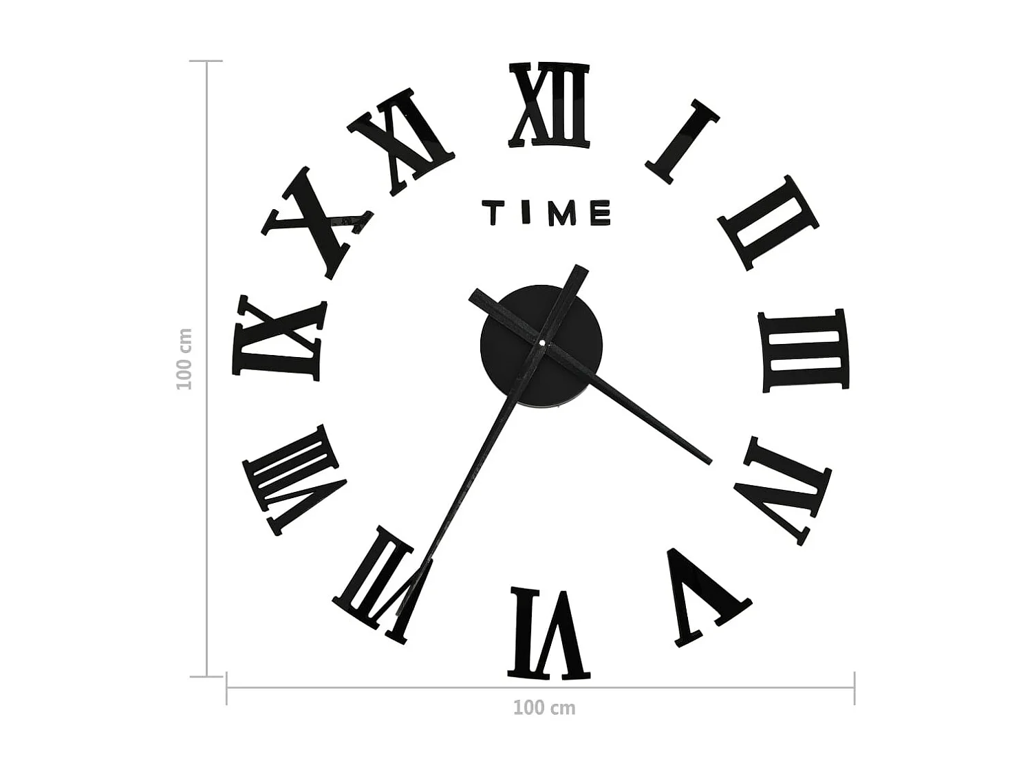 Reloj de pared 3D Diseño moderno Negro 100 cm XXL