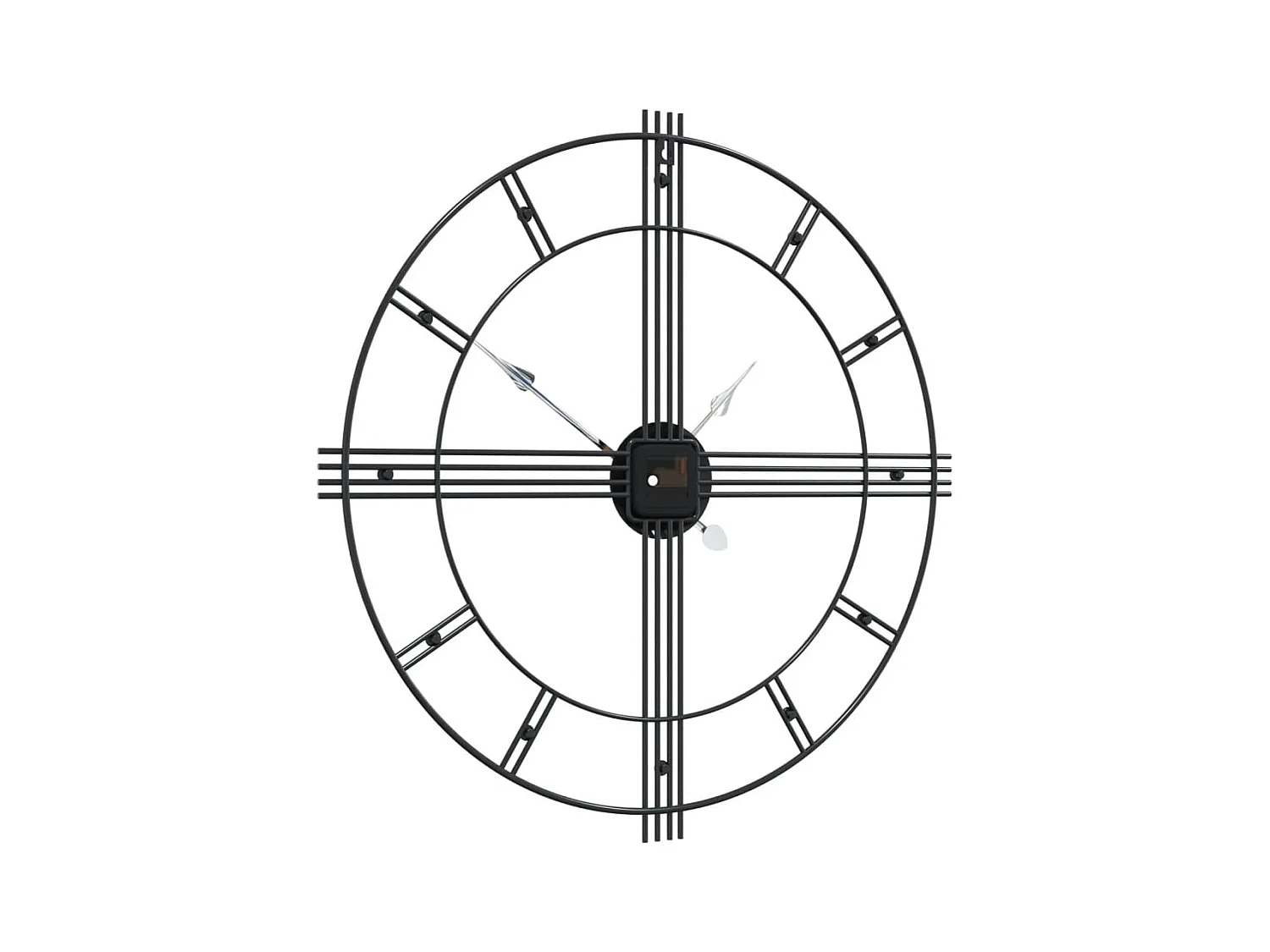 Zwarte wandklok Ø60 cm ijzer