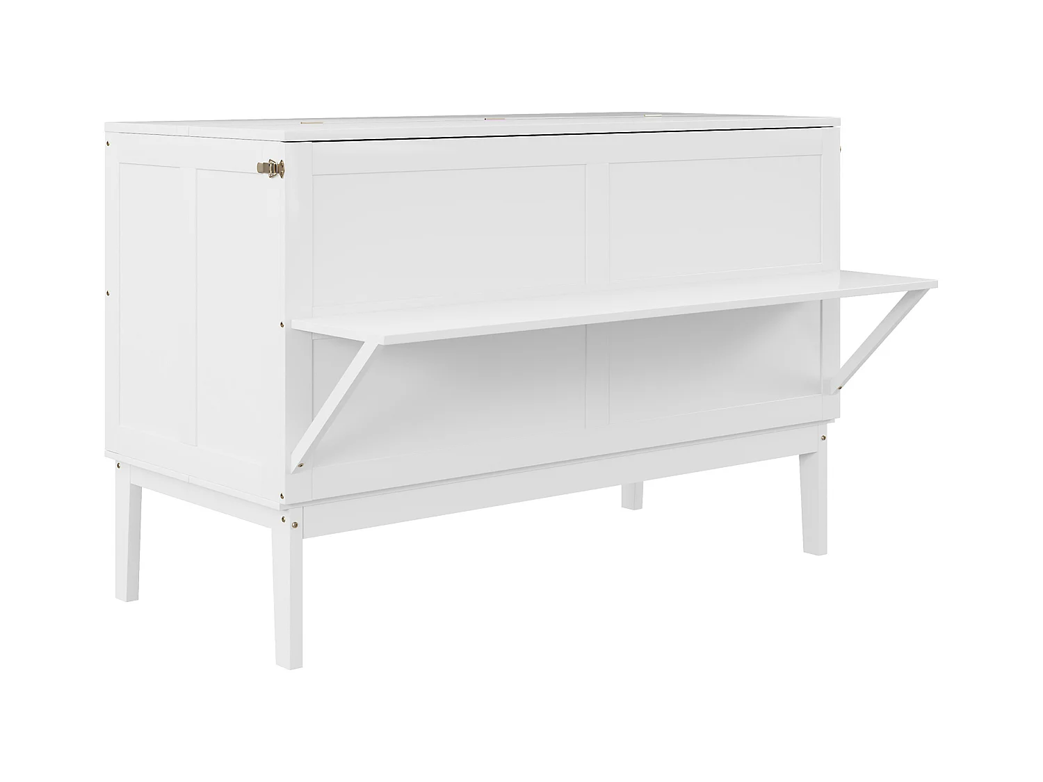 Verticaal Murphy-bed 140x200 cm met lattenbodem, multifunctioneel opvouwbaar bed, hout en metaal, wit (205x146x71cm)