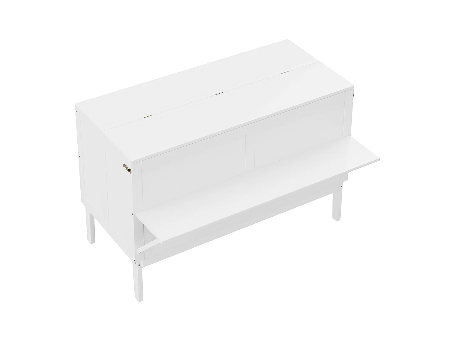 Verticaal Murphy-bed 140x200 cm met lattenbodem, multifunctioneel opvouwbaar bed, hout en metaal, wit (205x146x71cm)