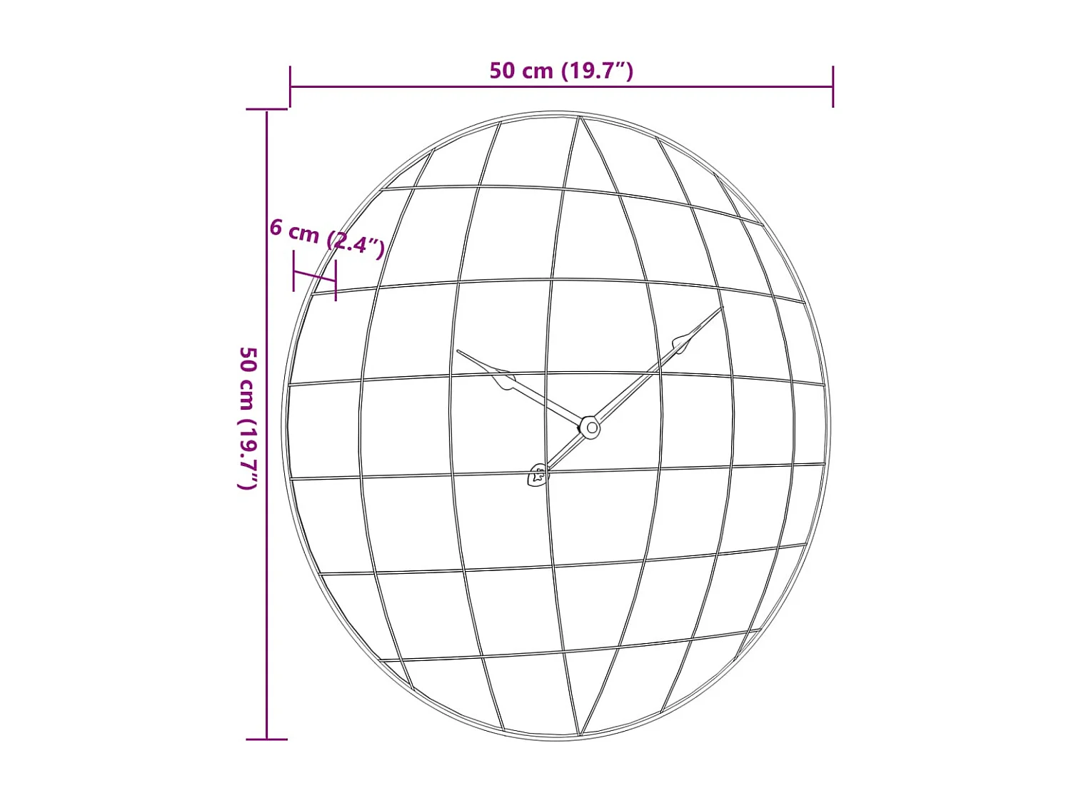 Reloj de pared amarillo y negro Ø50 cm madera de ingeniería