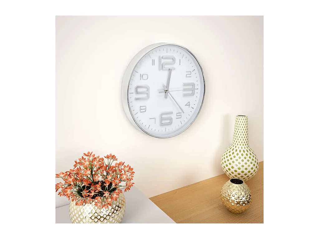 Horloge murale 30 cm Argenté