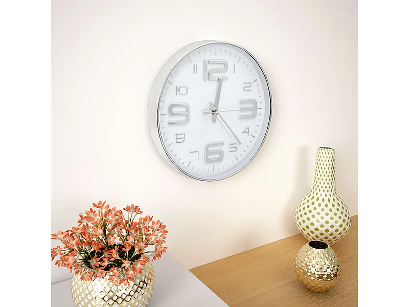 Horloge murale 30 cm Argenté