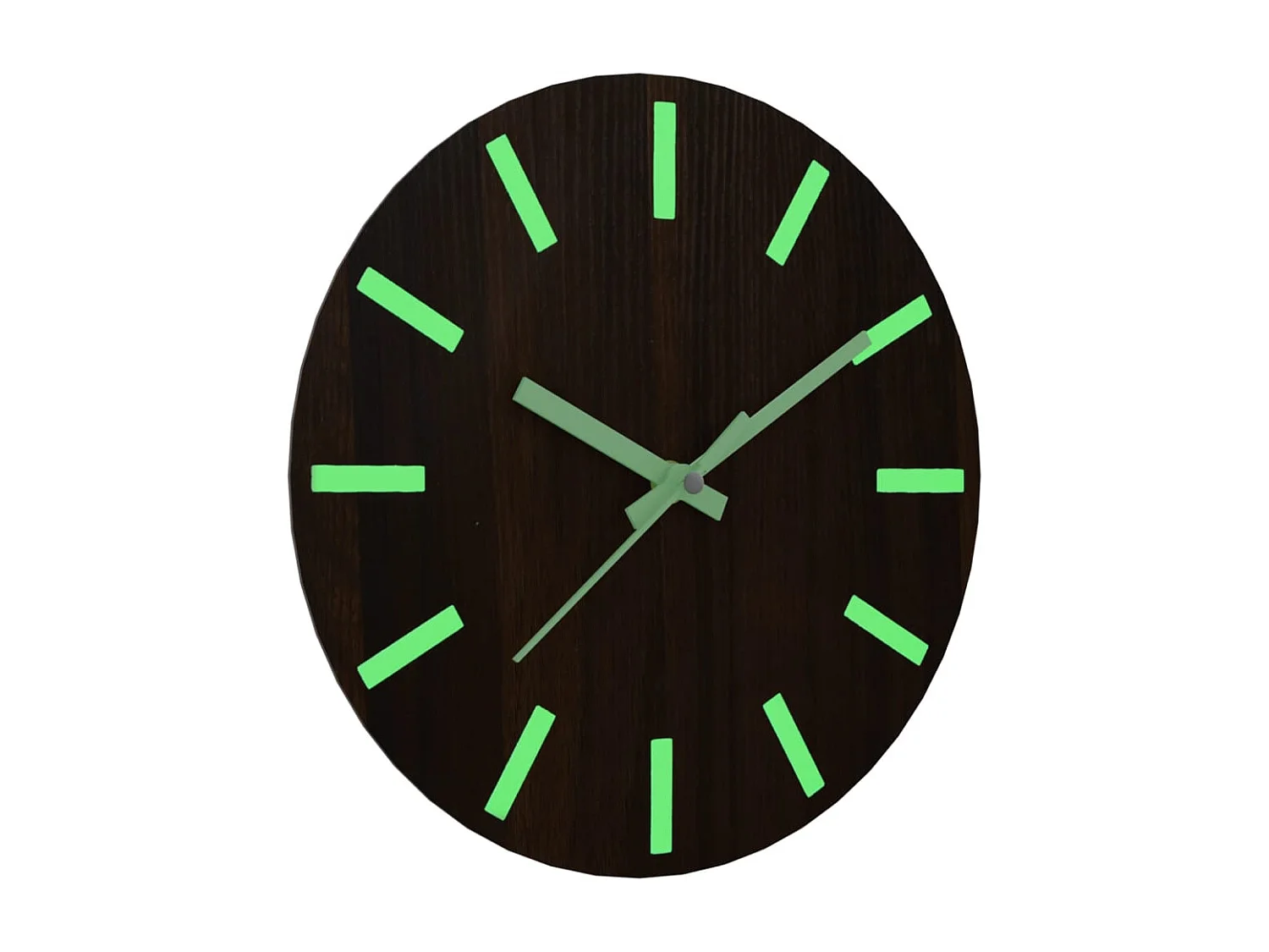 Reloj de pared con escalas y agujas luminosas, marrón, Ø30cm