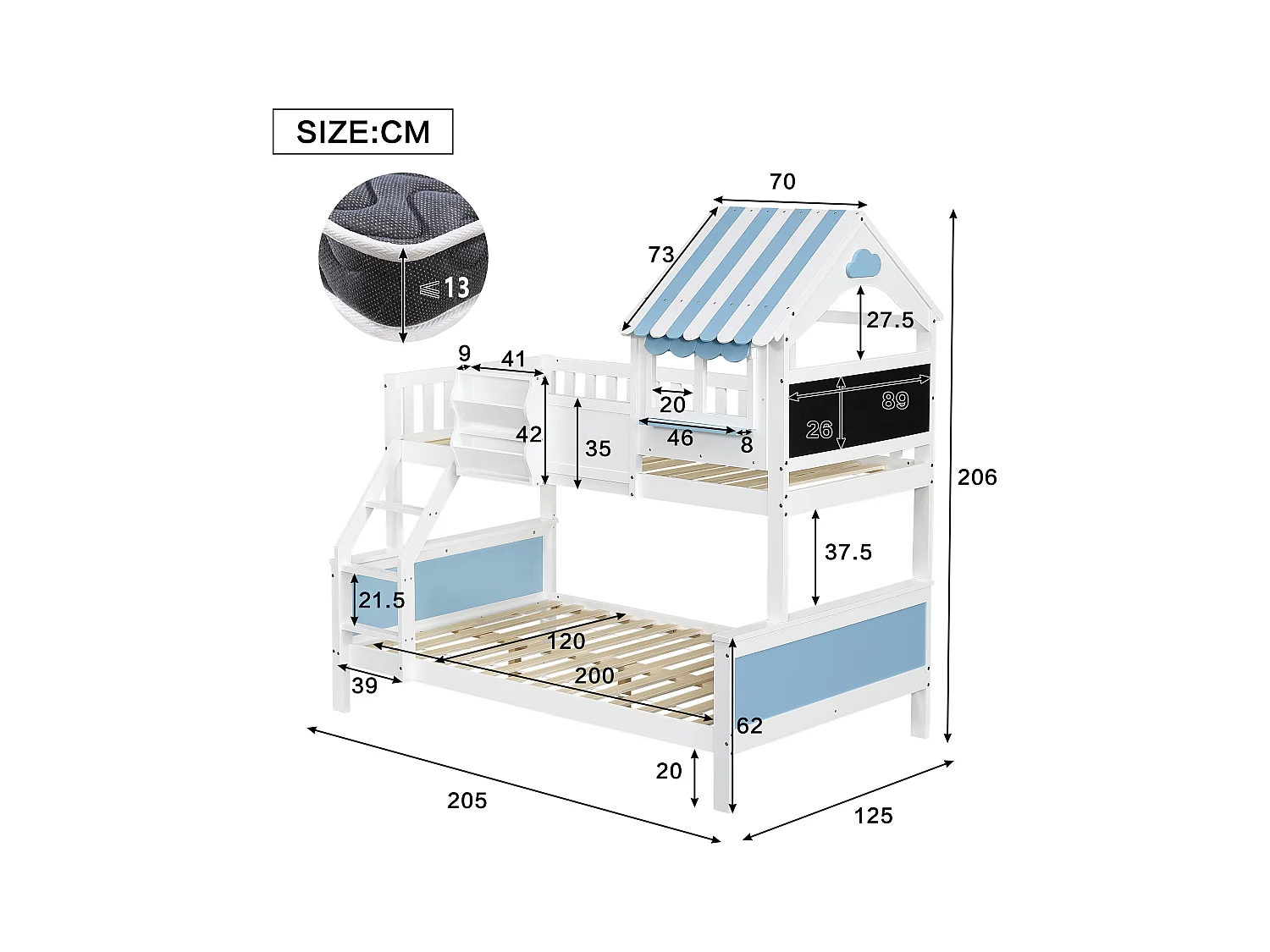Lit rembourré 140x200 cm, LED, USB, tête avec étagères et rangement, stockage hydraulique, lin gris (212.3x140x110 cm)