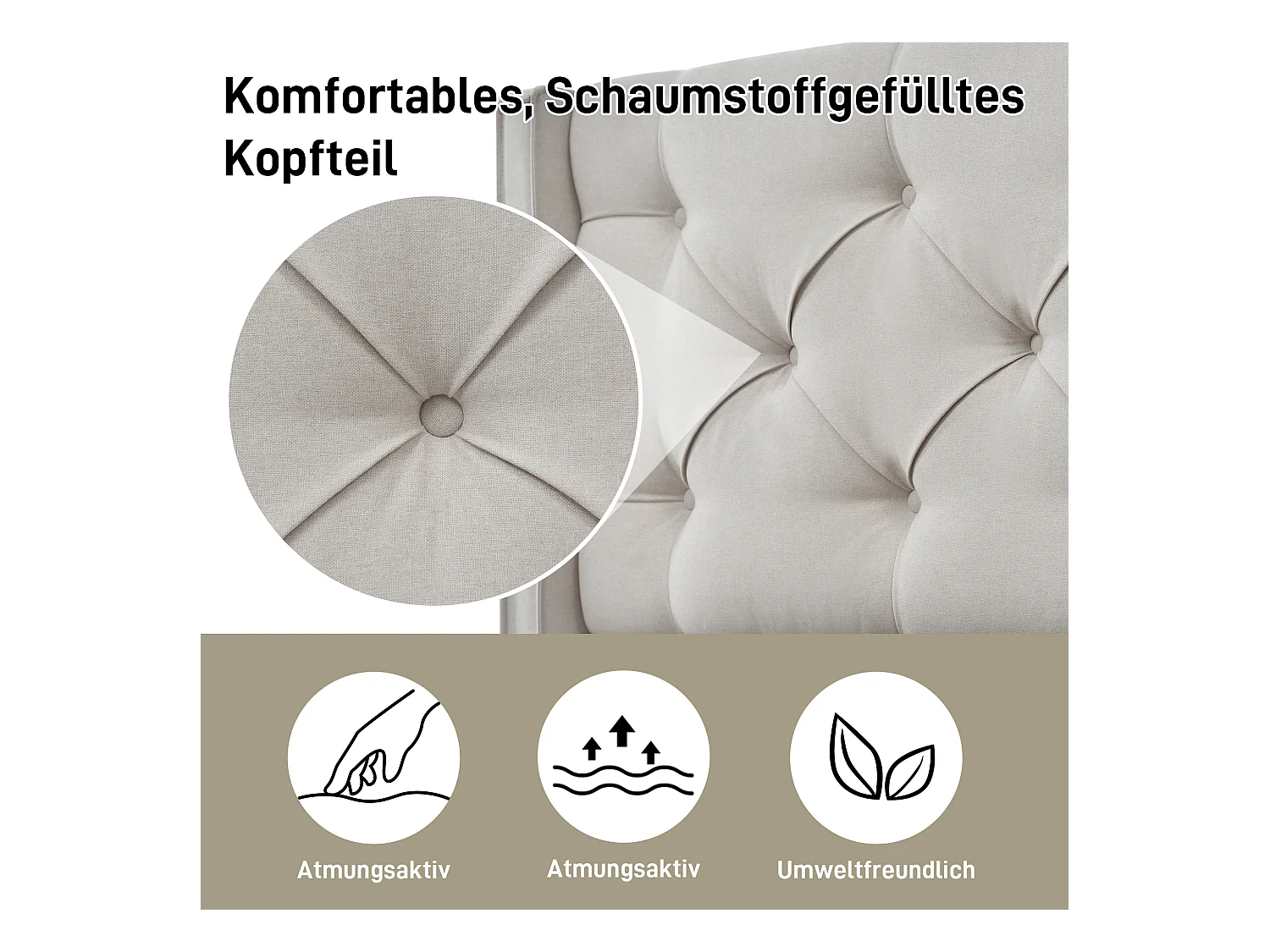 Lit double avec rangement hydraulique, cadre moderne en coton gris clair (140x151x110cm)