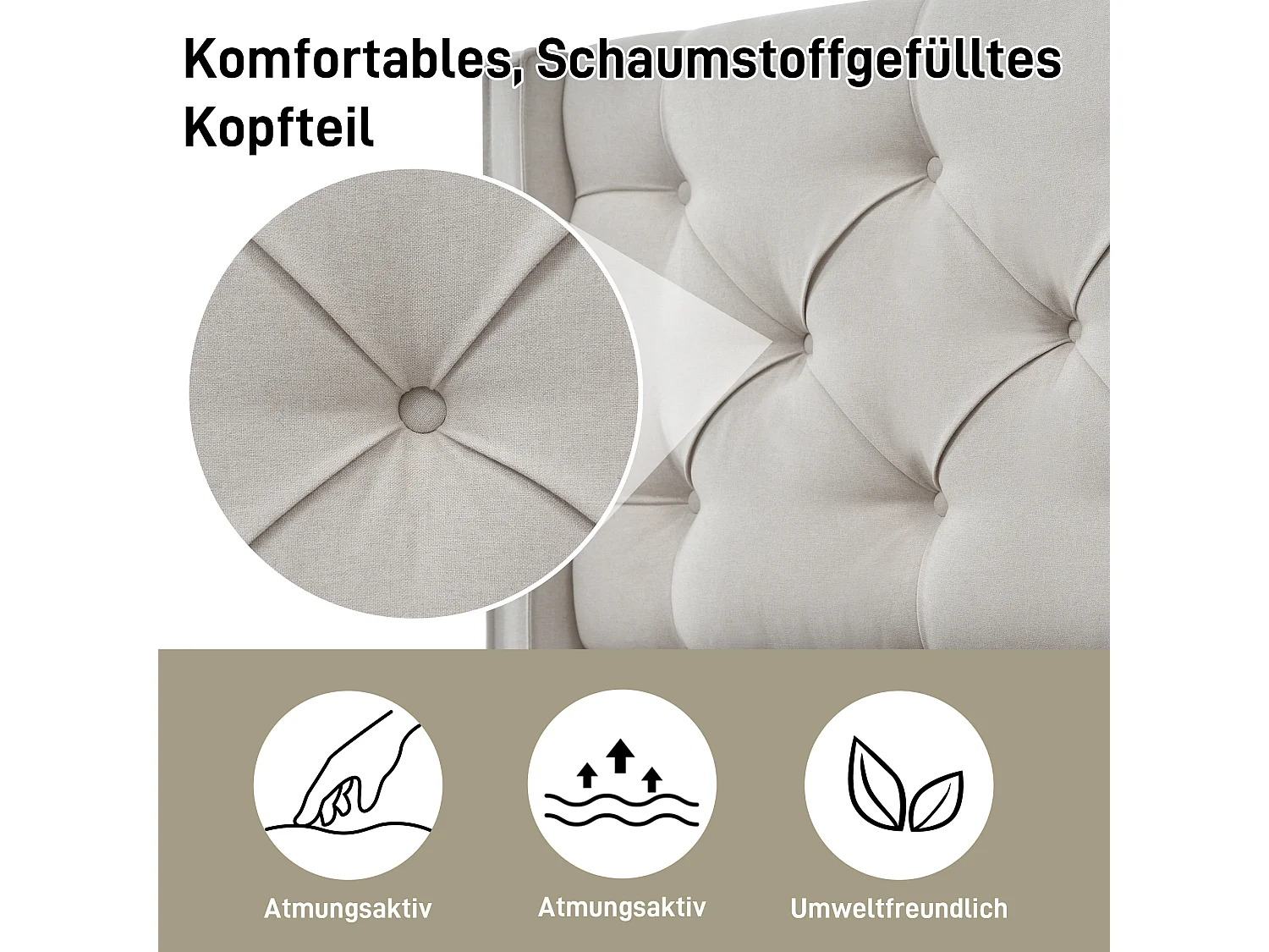 Tweepersoonsbed met hydraulische opbergruimte, modern lichtgrijs katoenen frame (140x151x110cm)