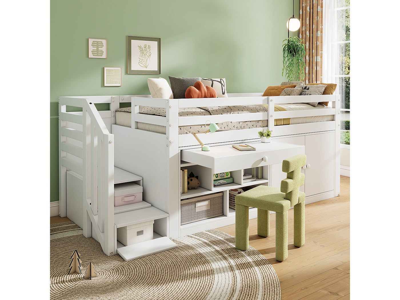 WOLTU Libreria Legno per Bambini Scaffale Porta Giochi Organizzatore Cameretta