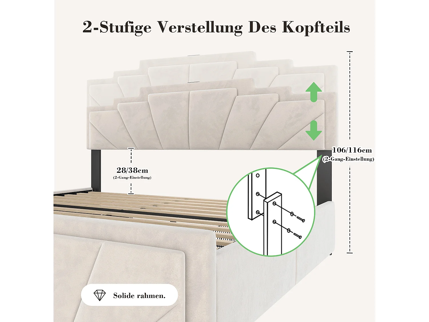 Lit moderne 160x200 cm avec tête de lit géométrique, éclairage LED intégré, ports USB Type-C, 2 tiroirs de rangement, gris (168.5x200x106 cm)