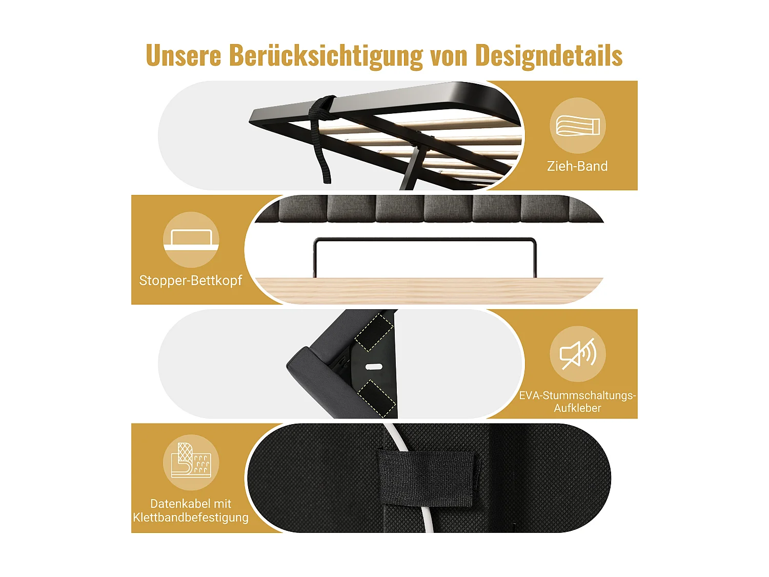 Lit 90x200 cm avec tête de lit de rangement, ports USB et Type-C, éclairage LED, avec stockage hydraulique, en lin gris (218x92x112 cm)