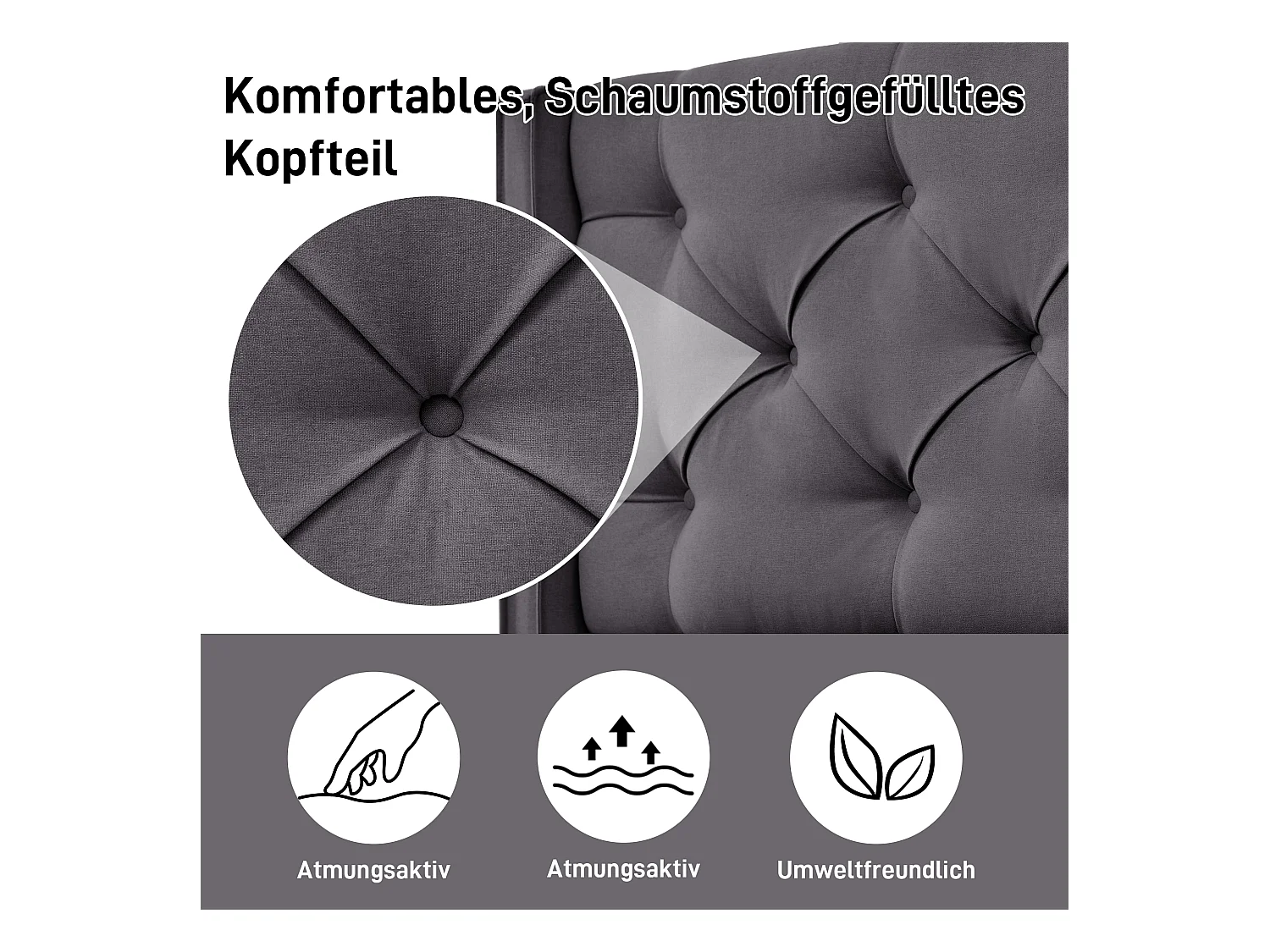 Lit hydraulique 90x200 cm, Tête de lit ajustable, Rangement, Matelas inclus, Velours, Gris (203x101x110 cm)