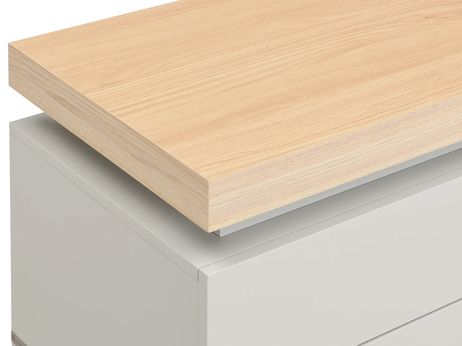 Table de chevet – 2 tiroirs – MDF laqué – Avec LEDs –Coloris : Naturel et Beige – HALO