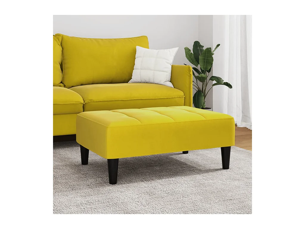 Repose-pied jaune 77x55x31 cm velours FR460599