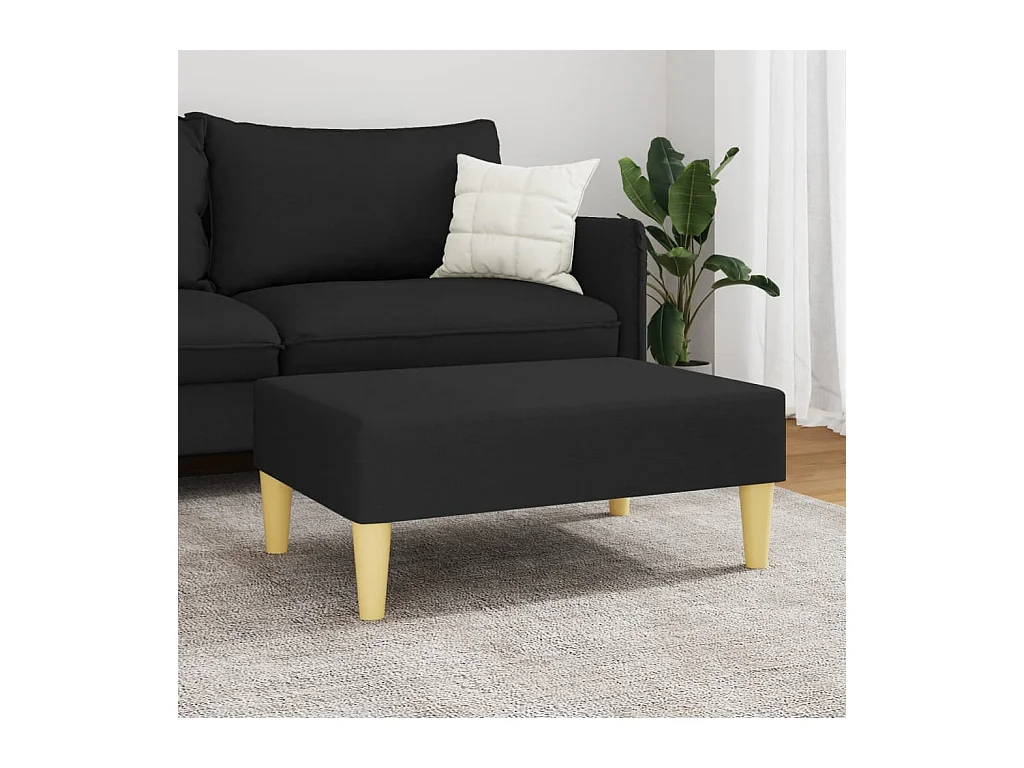 Repose-pied noir 77x55x31 cm tissu FR376942