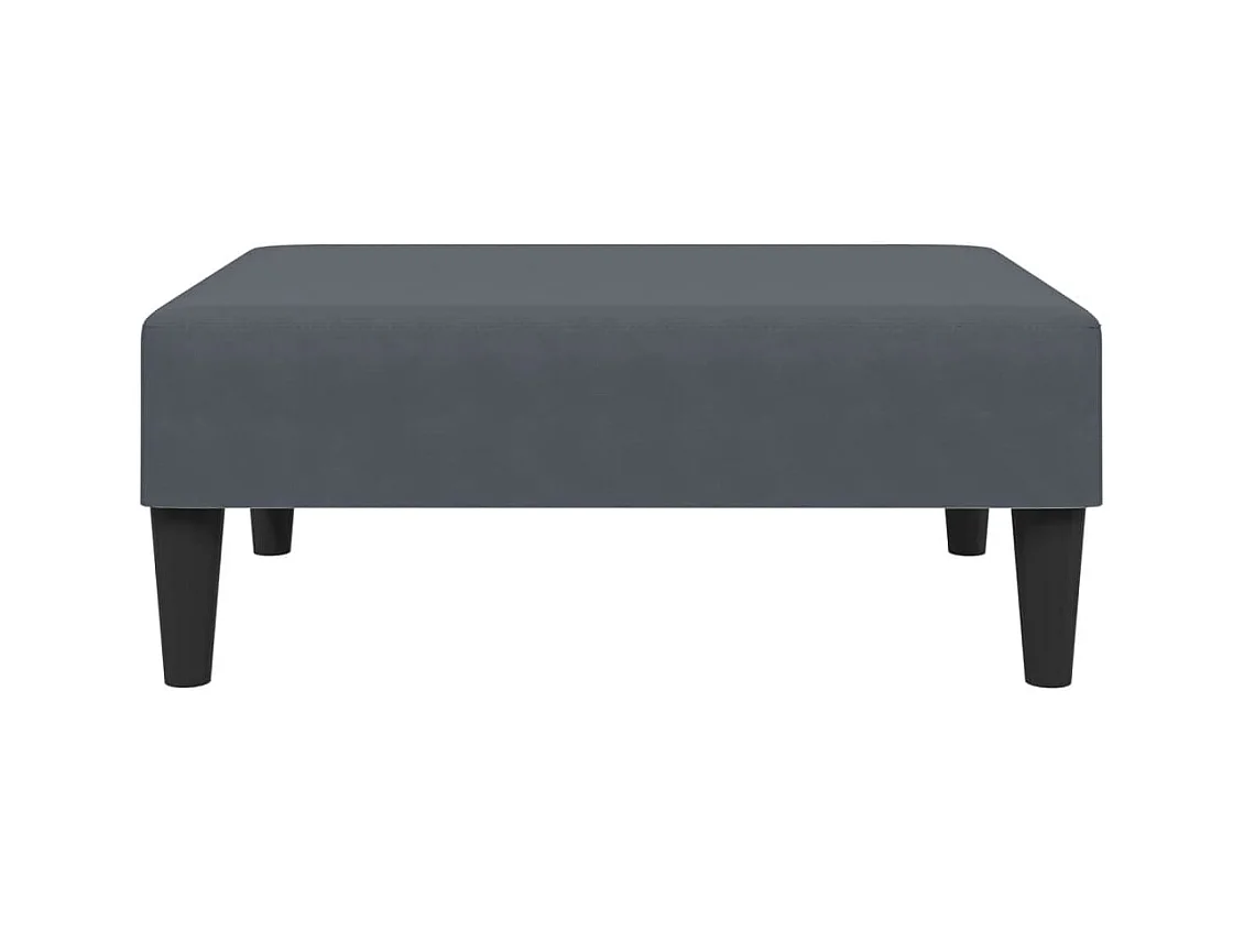 Repose-pied gris foncé 77x55x31 cm velours FR918697