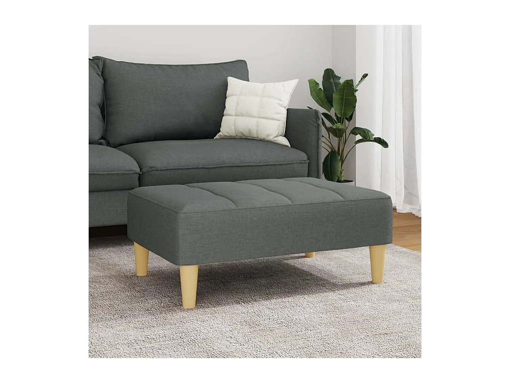 Repose-pied gris foncé 77x55x31 cm tissu FR183462