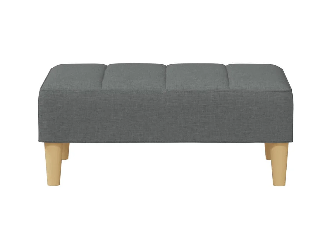 Repose-pied gris foncé 77x55x31 cm tissu FR183462