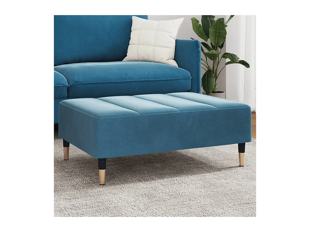 Repose-pied bleu 77x55x31 cm velours FR236773