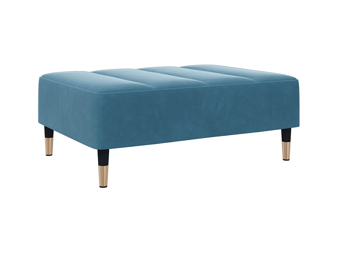 Repose-pied bleu 77x55x31 cm velours FR236773