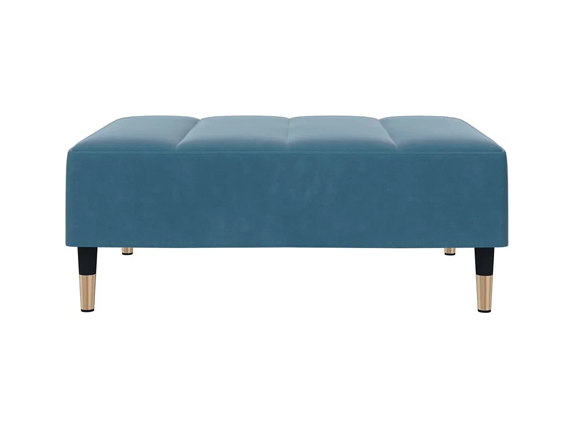 Repose-pied bleu 77x55x31 cm velours FR236773