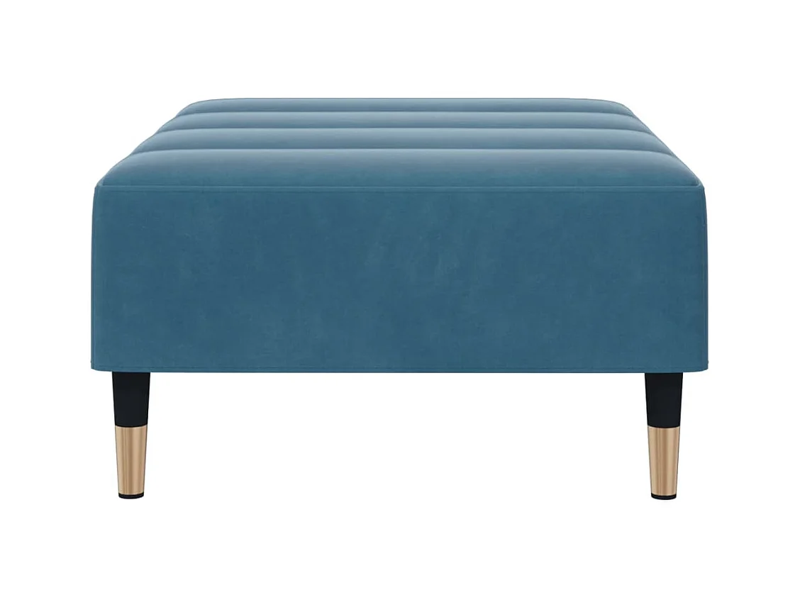 Repose-pied bleu 77x55x31 cm velours FR236773