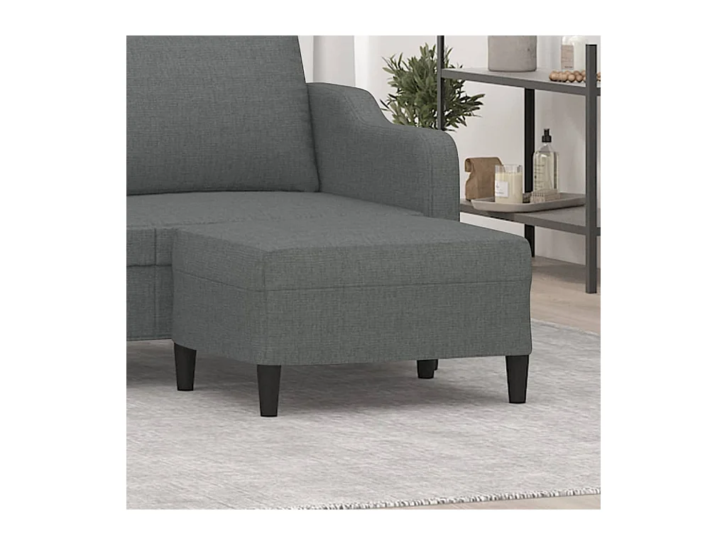 Repose-pied Gris foncé 70x55x41 cm Tissu FR704126