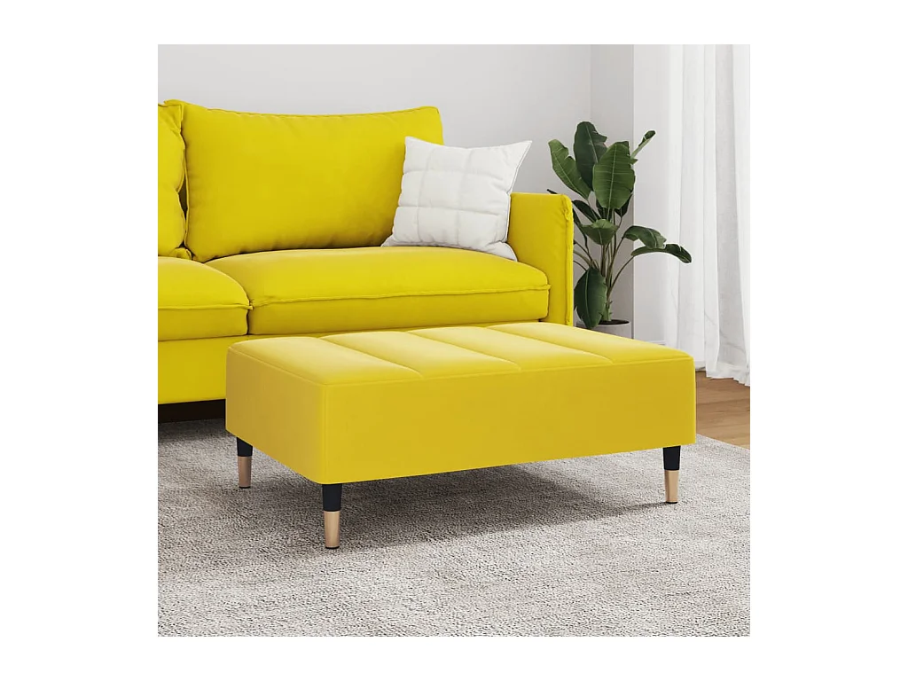 Repose-pied jaune 77x55x31 cm velours FR599373