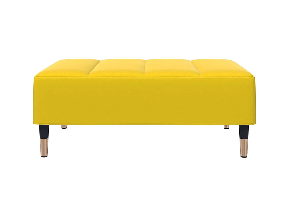 Repose-pied jaune 77x55x31 cm velours FR599373