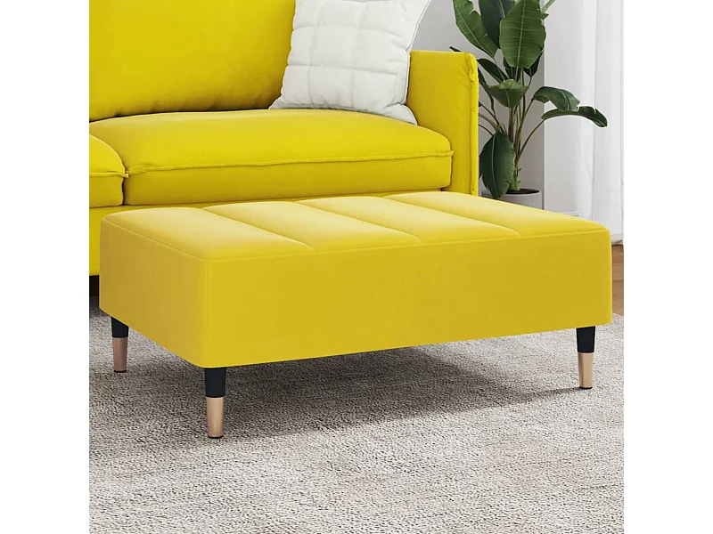 Repose-pied jaune 77x55x31 cm velours FR599373