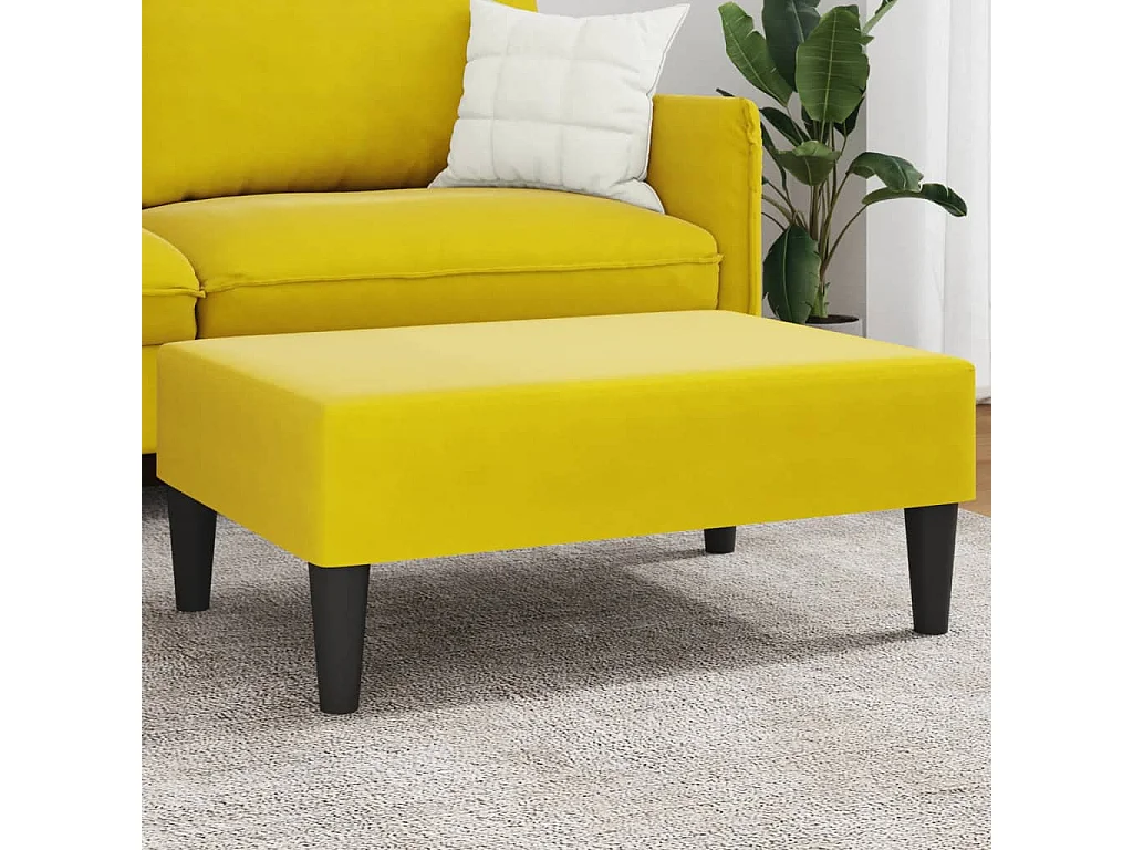 Repose-pied jaune 77x55x31 cm velours FR450842