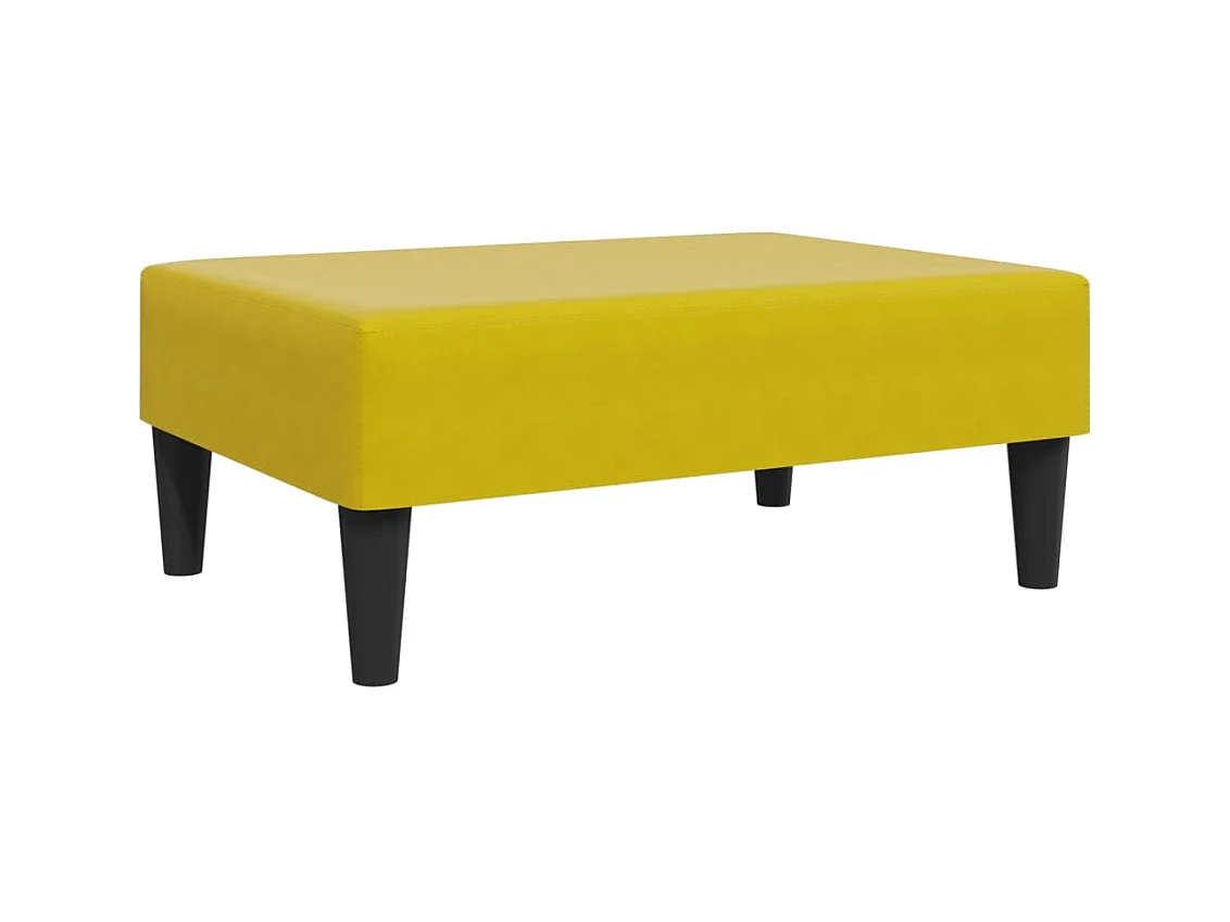 Repose-pied jaune 77x55x31 cm velours FR450842
