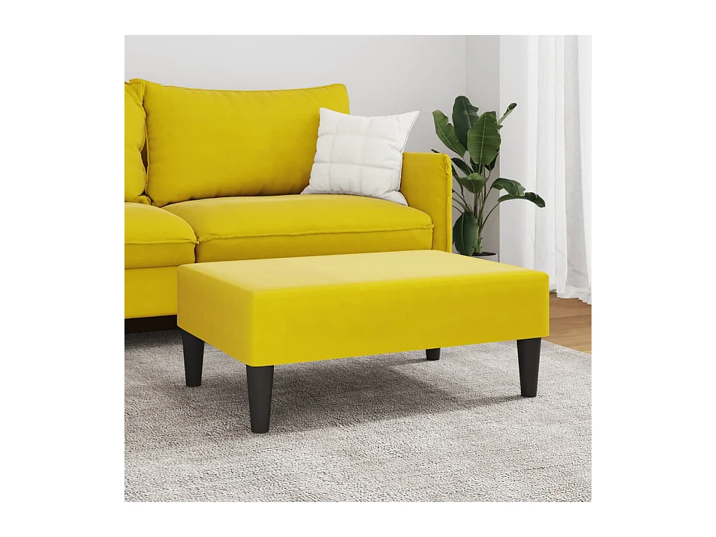 Repose-pied jaune 77x55x31 cm velours FR450842