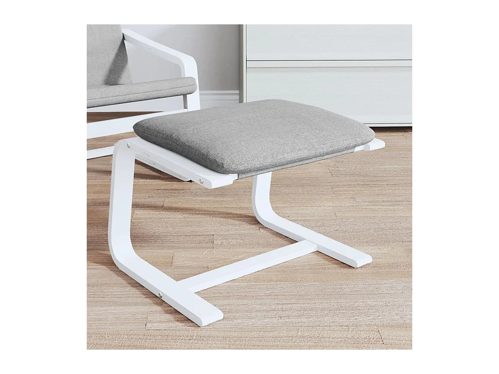 Repose-pied Gris clair 51x41x40 cm Tissu FR497909