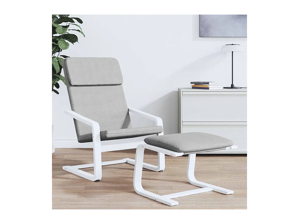 Repose-pied Gris clair 51x41x40 cm Tissu FR497909