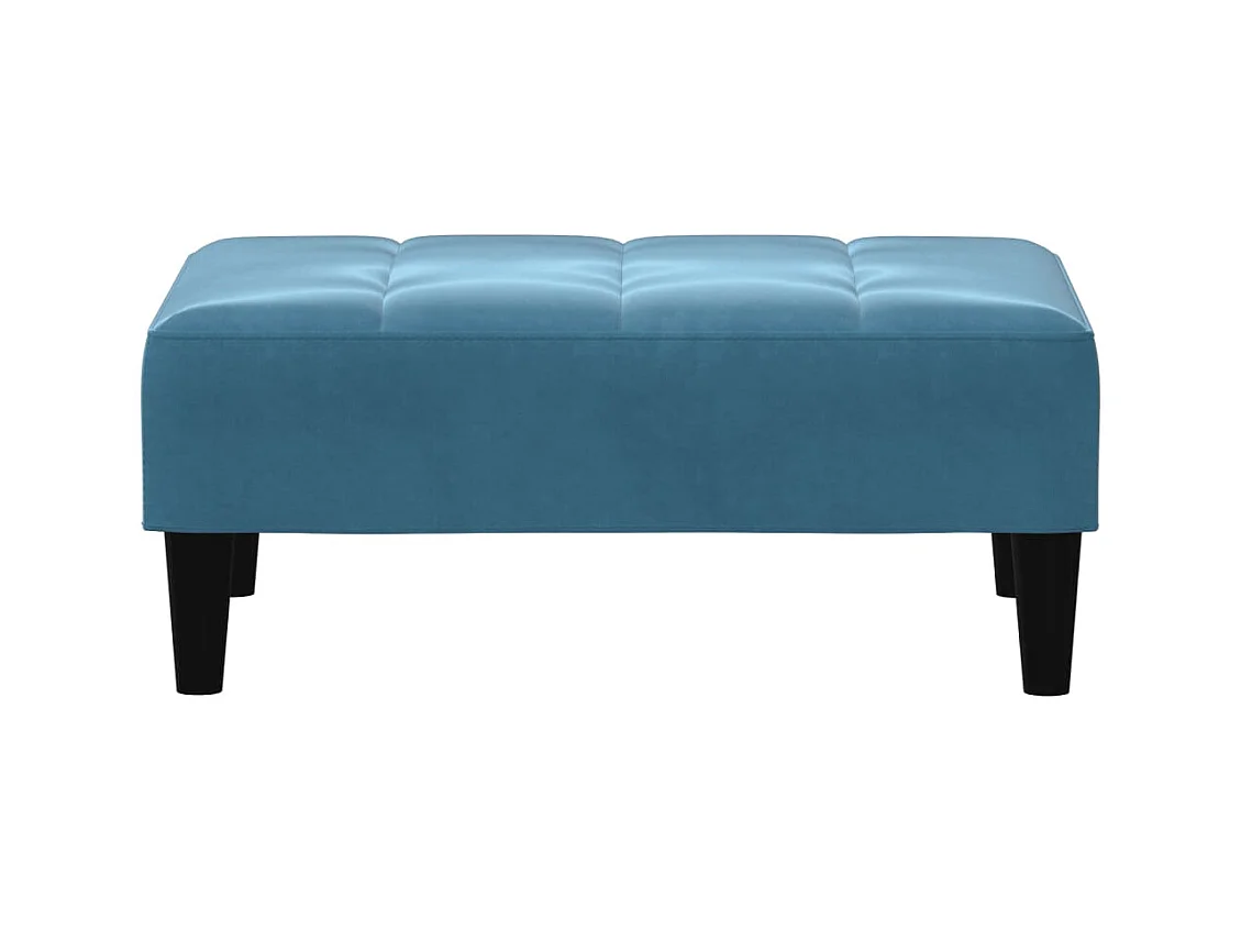 Repose-pied bleu 77x55x31 cm velours FR861051