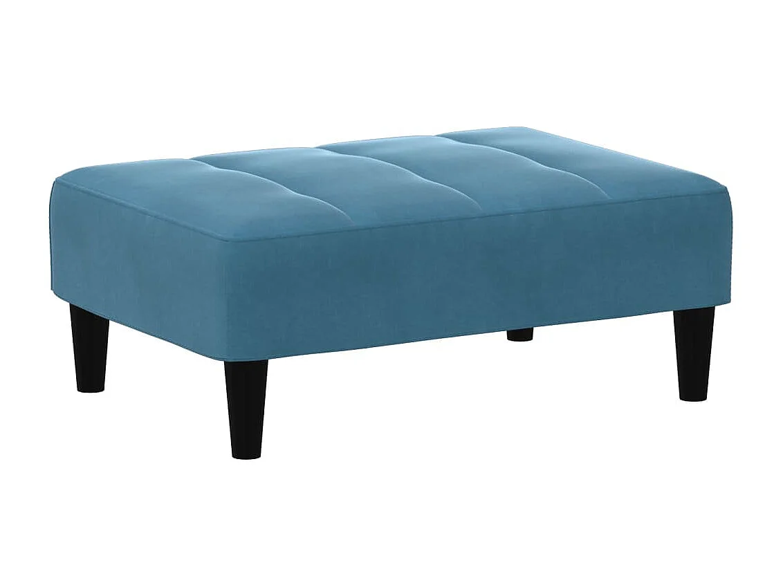Reposapiés de terciopelo azul 77x55x31 cm ES492203