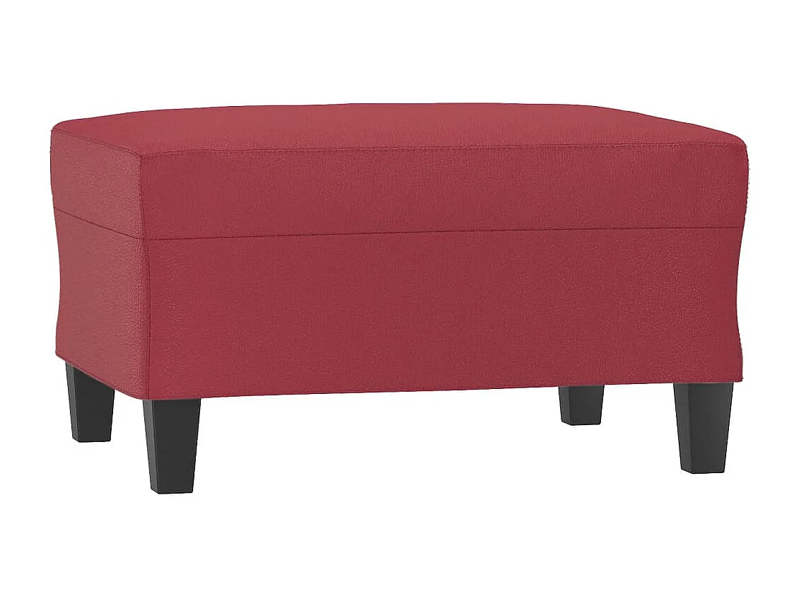 Apoio de pés 70x55x41 cm couro artificial vermelho tinto PT218806