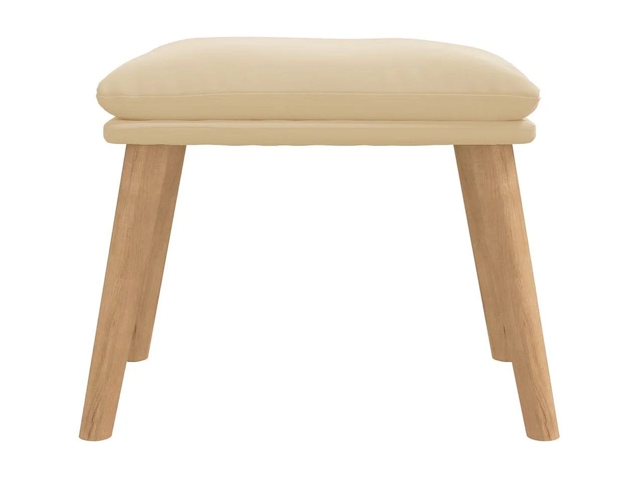 Reposapiés de terciopelo crema blanco 45x29,5x35 cm ES128811