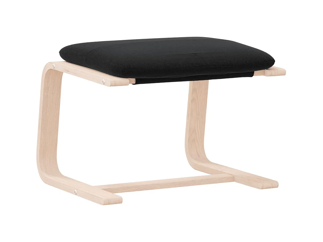 Repose-pied Noir 51x41x40 cm Tissu FR687046