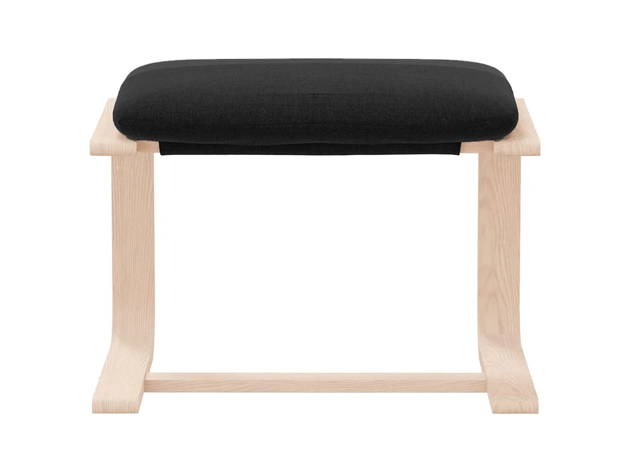 Repose-pied Noir 51x41x40 cm Tissu FR687046