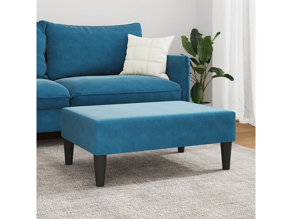 Reposapiés de terciopelo azul 77x55x31 cm ES501936